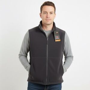 NWT Lands' End Charcoal Grey Polartec Anti-Static Fleece Vest Size XXL